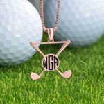 Personalized Golf Necklace Golf Stick Sports Jewellery
