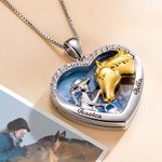 Personalized Heart Horse Girl Photo Locket Necklace