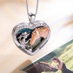 Personalized Heart Horse Girl Photo Locket Necklace