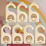 Personalised Wood Baby Closet Dividers Handmade Baby Shower Gift 7 Pcs/set