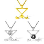 Personalized Golf Necklace Golf Stick Sports Jewellery