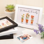 Personalised Watercolour Birth Flower Print Photo Frame