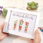 Personalised Watercolour Birth Flower Print Photo Frame