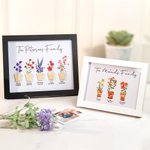 Personalised Watercolour Birth Flower Print Photo Frame