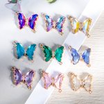 Bracelet de Papillon Personnalisé avec Initiale et Verre Cristal Cadeau d'Anniversaire Fête pour Femme