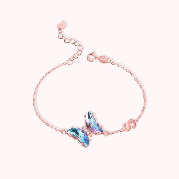 Crystal Glass Butterfly Bracelet