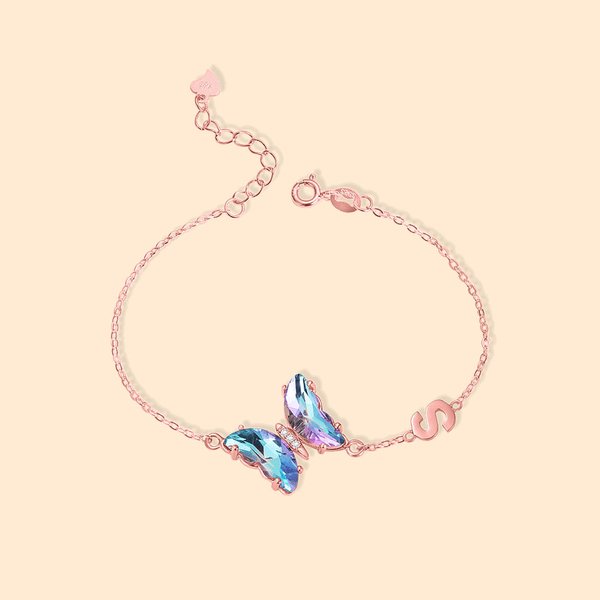 Pulsera mariposa de cristal personalizada