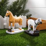 Personalisierte Handgefertigte Haustier Portrait Statue mit Schild und Sockel Hase Hund Katze Papagei Schildkröte Geschenk für Tierliebhaber