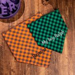 Personalized Embroidered Dog Bandana Pet Bandana Lattice Polka Dot