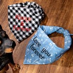 Personalized Embroidered Dog Bandana Pet Bandana Lattice Polka Dot
