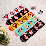 Custom Multi-color and Unisex Funny Face Socks