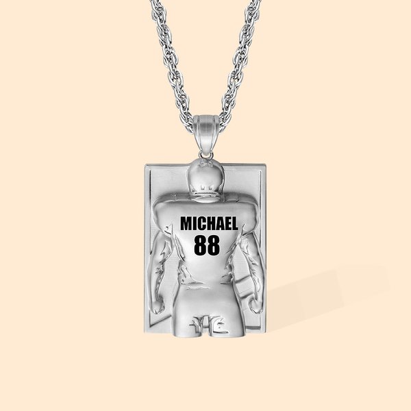 Customized Football Necklace with Number and Name