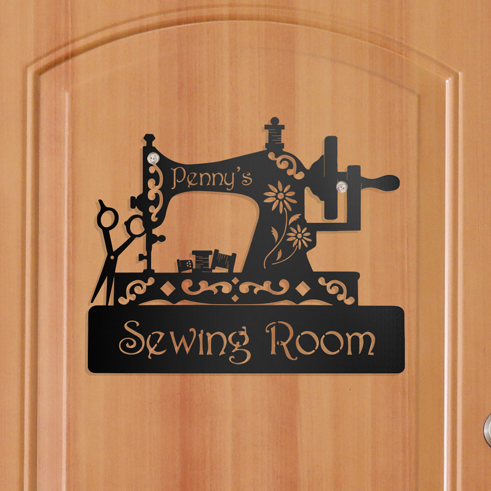 Personalized Metal Sewing Room Sign Quilting Sign Home Decor with Name Gift for Tailor Mom