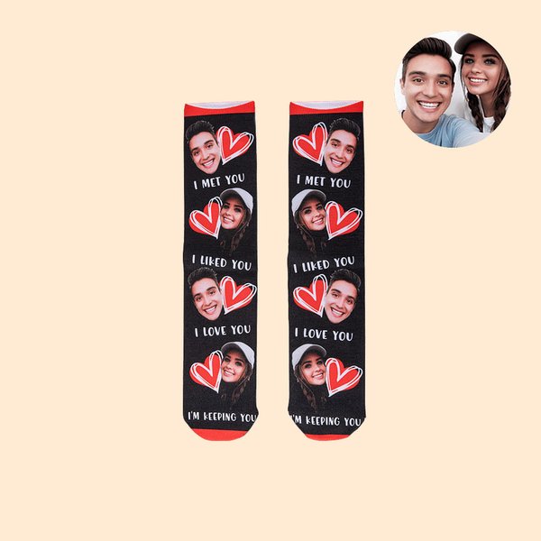 Calcetines personalizados multicolor y unisex con cara divertida