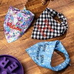 Personalized Embroidered Dog Bandana Pet Bandana Lattice Polka Dot