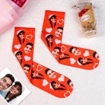 Custom Unisex and Multi-color Couple Face Socks for Valentine's Day Gift