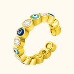 Evil Eye Lucky Amulet Protection Ring Birthstone