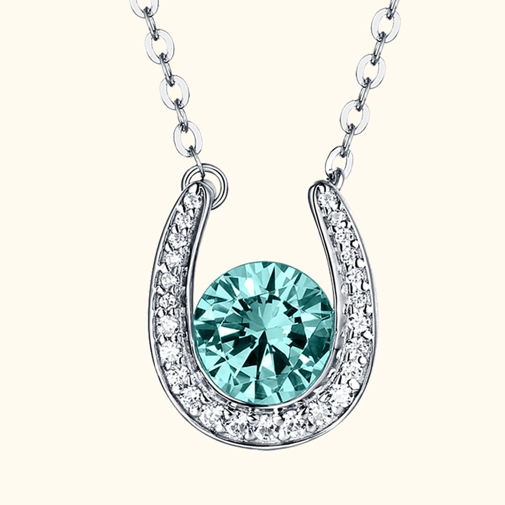 December Birthstone Horseshoe Necklace