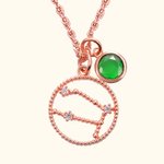 May Birthstone Zodiac Necklace