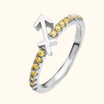 Personalized Birthstone Sagittarius Zodiac Ring