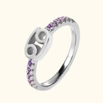 Personalized Birthstone Cancer Zodiac Ring