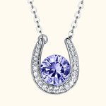 March Birthstone Horseshoe Necklace