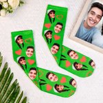 Custom Unisex and Multi-color Couple Face Socks for Valentine's Day Gift