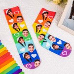 Custom Unisex and Multi-color Couple Face Socks for Valentine's Day Gift