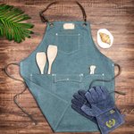 Canvas Workshop Aprons with Pockets & Leather Strap