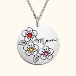 Family Birthstone Sakura Flower Necklace