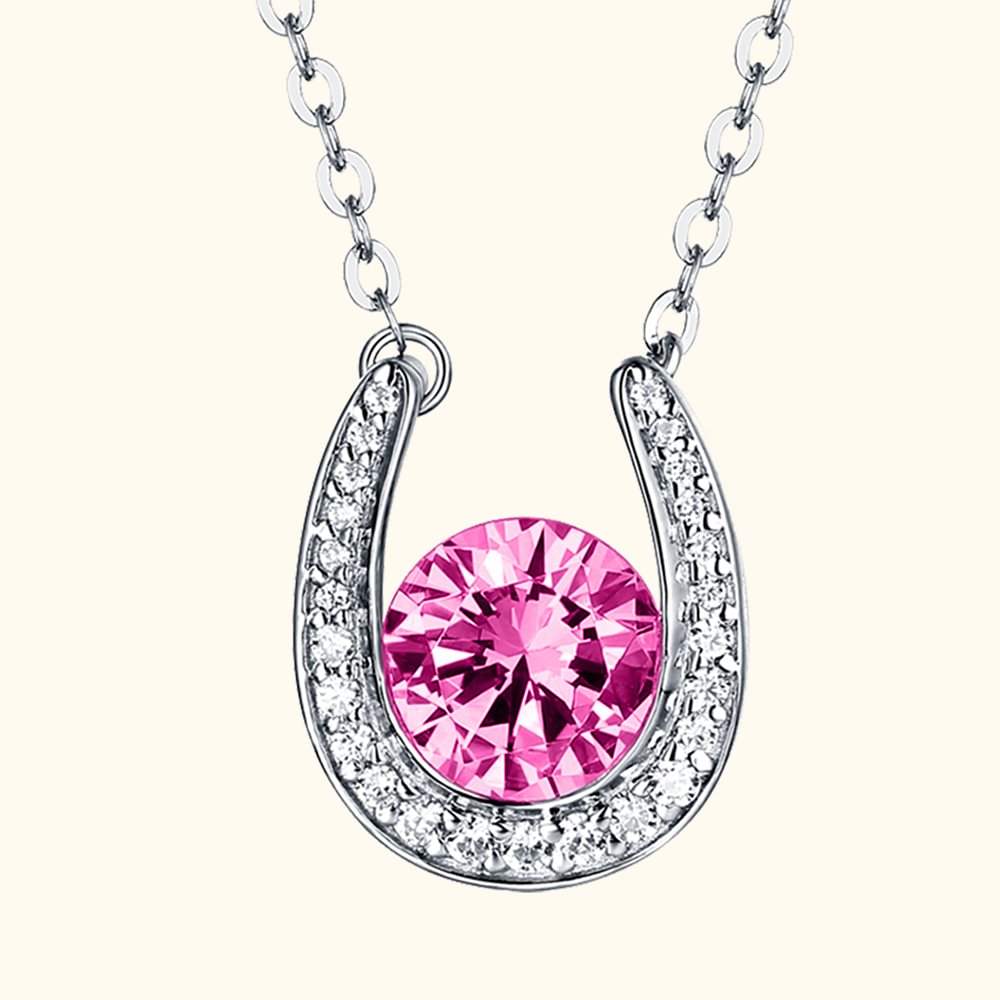 July Birthstone Horseshoe Necklace