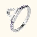 Personalized Birthstone Libra Zodiac Ring
