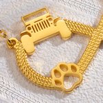 Personalised Jeep & Paw Print Infinity Necklace with Name for Dog Jeep Car Lover