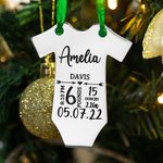 Ornement statistique personnalisé pour bébé en acier inoxydable