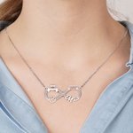 Personalised Jeep & Paw Print Infinity Necklace with Name for Dog Jeep Car Lover