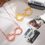Personalised Jeep & Paw Print Infinity Necklace with Name for Dog Jeep Car Lover