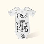 Ornement statistique personnalisé pour bébé en acier inoxydable