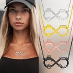 Personalised Jeep & Paw Print Infinity Necklace with Name for Dog Jeep Car Lover