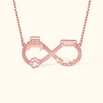 Personalised Jeep & Paw Print Infinity Necklace with Name for Dog Jeep Car Lover