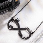 Personalised Jeep & Paw Print Infinity Necklace with Name for Dog Jeep Car Lover