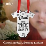 Ornement statistique personnalisé pour bébé en acier inoxydable