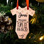 Ornement statistique personnalisé pour bébé en acier inoxydable