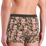 Ropa interior bóxer para hombre personalizada con foto de cara graciosa Regalo de cumpleaños y aniversario para él