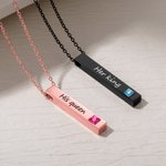 Custom Her King His Queen Couple Bar Necklaces
