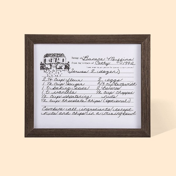 Custom Handwritten Recipe/Letter transferred to Wood Sign for Memento