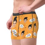 Personalised Funny Face Boxers Briefs with Birthday Ribbon