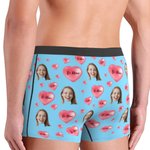 Calzoncillos personalizados Funny Face con corazón rosa