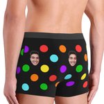 Individuell gestaltete Face Boxershorts mit bunten Tupfen für Männer