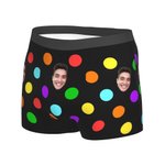 Individuell gestaltete Face Boxershorts mit bunten Tupfen für Männer