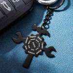 Custom Tools Puzzle Keychain with Hammer & Gear & Wrench Gift for Father